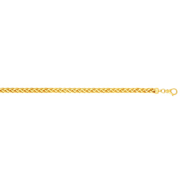 14K Yellow Gold 22 4mm Diamond Cut Round Franco Chain with Lobster Lock
